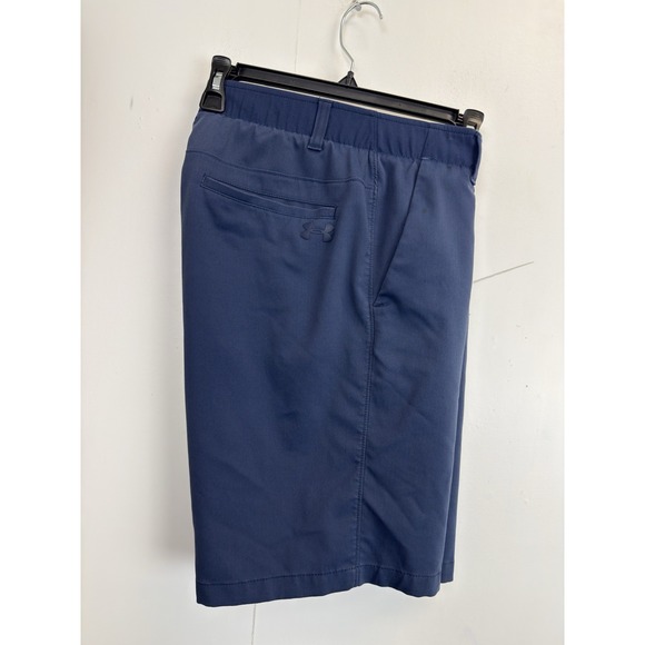 Under Armour Men's Shorts 32 Navy Blue Casual Heatgear Golf Waistband Grip Chino - Picture 1 of 6